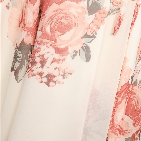 Lulus Elegantly Inclined Cream Floral Print Wrap Dress - Picture 5 of 8